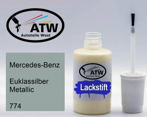 Mercedes-Benz, Euklassilber Metallic, 774: 20ml Lackstift, von ATW Autoteile West.